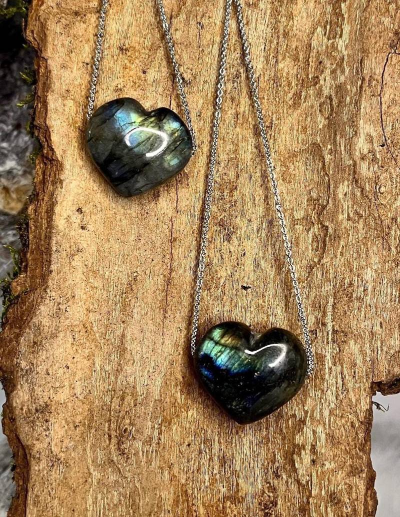 Labradorit Halskette Herz Mit Extremen Flash von VanneyMoons