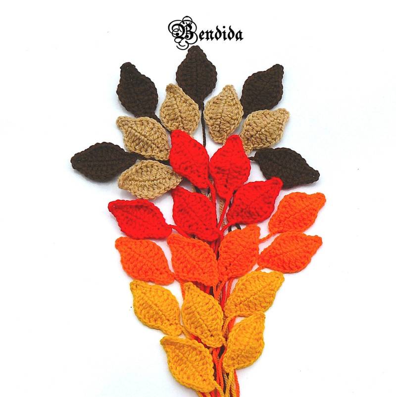 Gehäkelte Herbstblätter Applikationen, Set Mit 25 Stück von VanqG