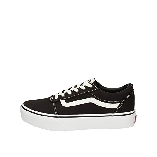Vans Damen Ward Platform Canvas Sneaker, Canvas Black White, 37 EU von Vans