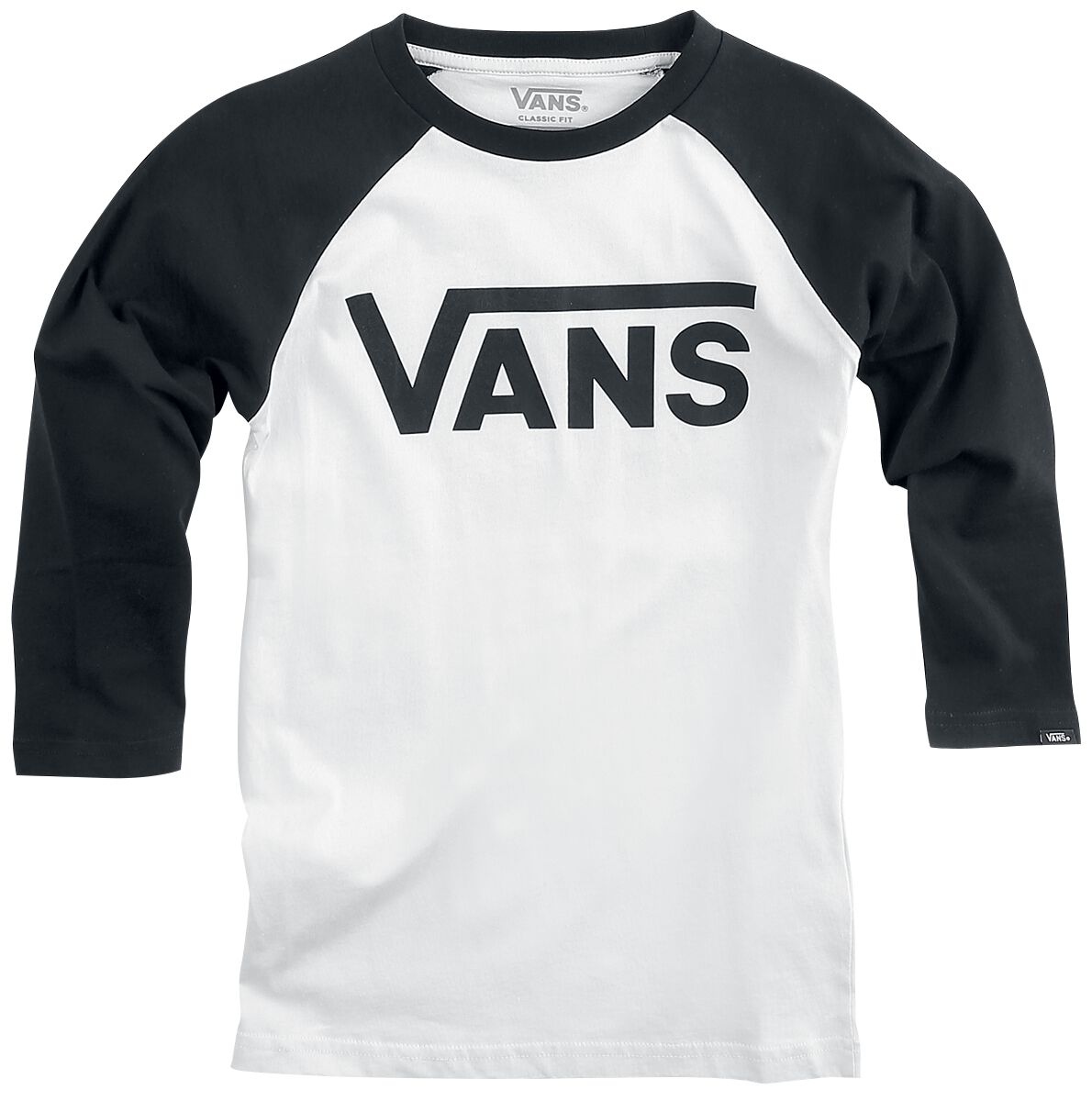 Vans Kids Langarmshirt - BY VANS Classic Raglan - S bis XL - für Mädchen & Jungen - Größe S - schwarz/weiß von Vans Kids