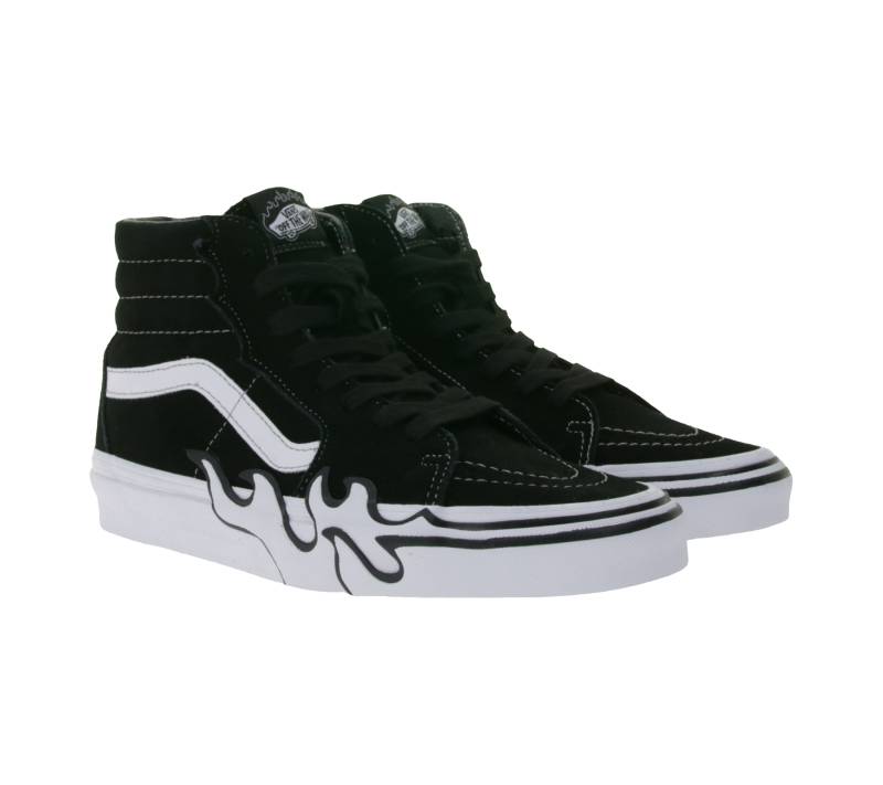 VANS SK8-Hi Flame Damen High-Top Sneaker mit Flammen-Design Wildleder-Schuhe VN0005UJBZW1 Schwarz/Weiß von Vans