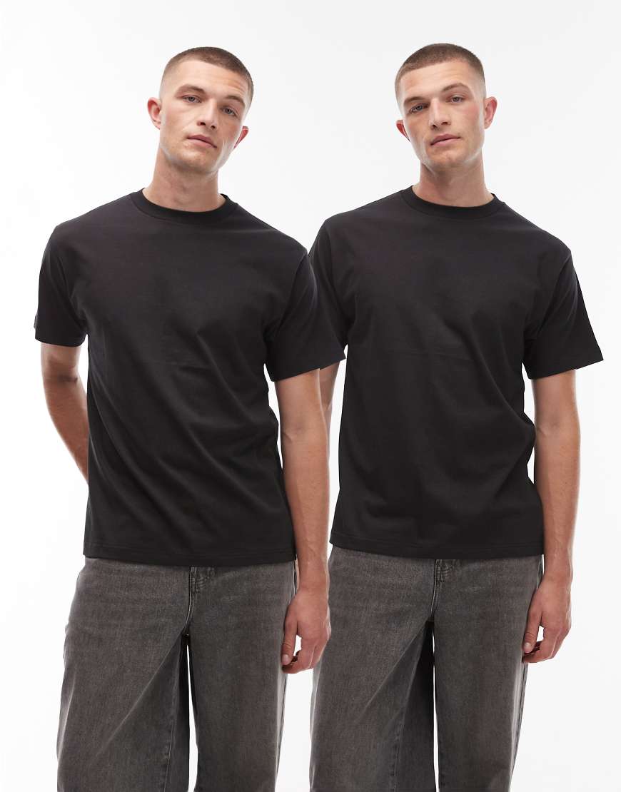 Vans - 2er-Pack T-Shirts in Schwarz in regulärer Passform von Vans