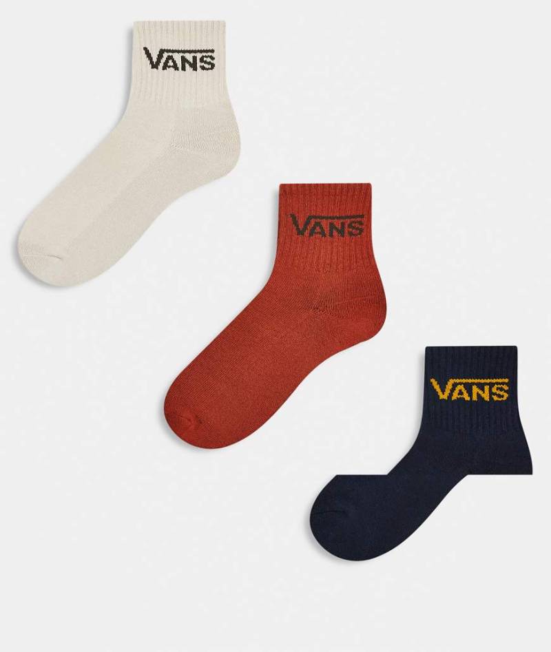 Vans - 3er-Pack klassische, kurze Sportsocken in Neutral- und Kontrastfarben-Bunt von Vans