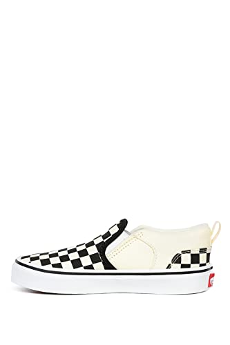 Vans Unisex Kinder Asher Slip On Sneaker, Weiß (checkers/black/natural), 32 EU von Vans