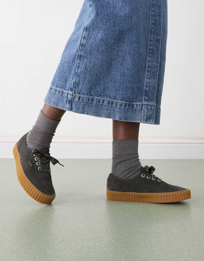 Vans Authentic Creeper - Creeper-Sneaker in Schwarz mit Gummisohle und bedruckten Schnürsenkeln Vans Authentic Creeper - Creeper-Sneaker in Schwarz mit Gummisohle und bedruckten Schnürsenkeln von Vans