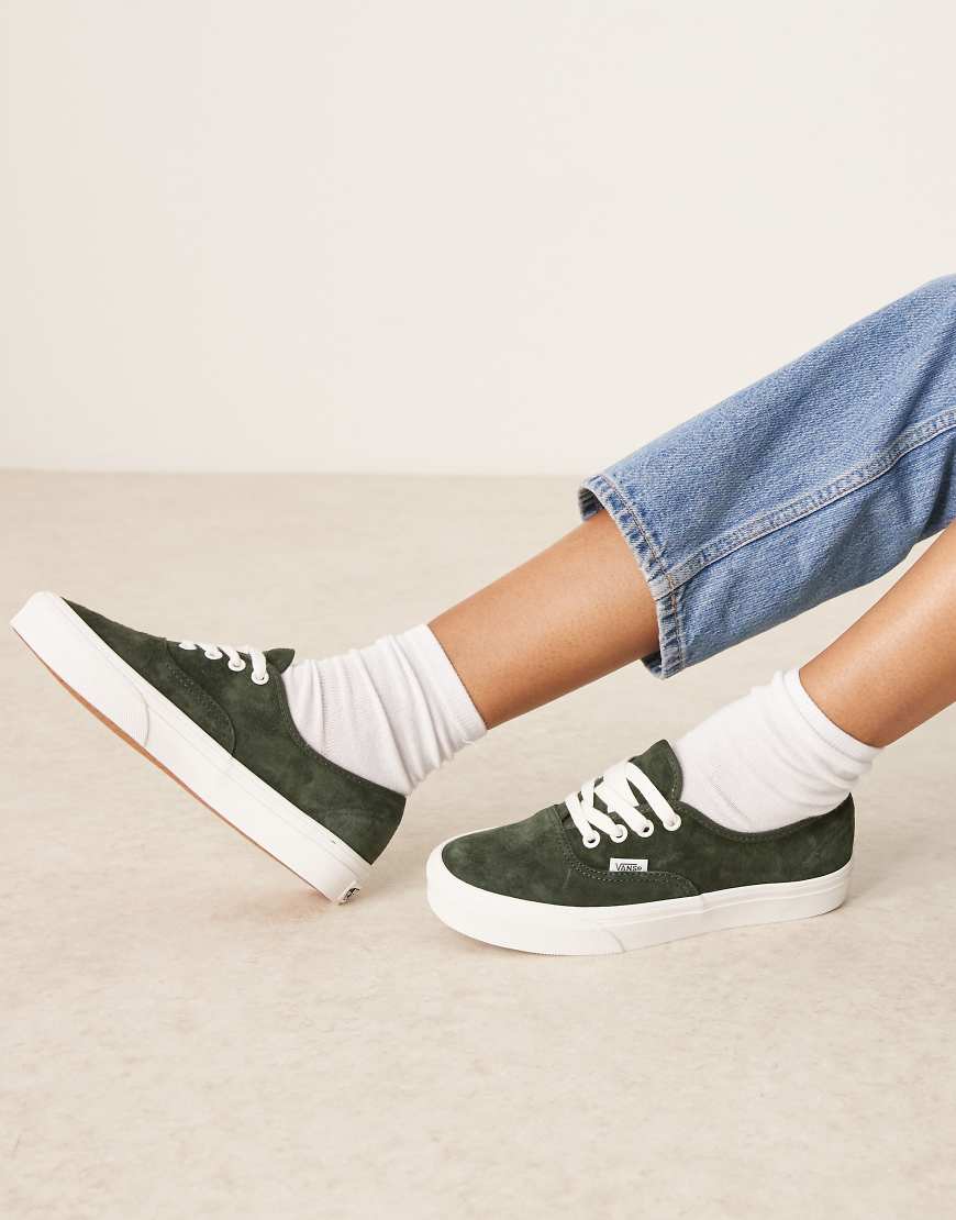 Vans Authentic - Sneaker aus Schweinswildleder in dunklem Olivgrün von Vans