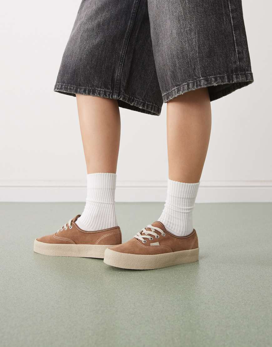 Vans Authentic - Wildleder-Sneaker in Mittelbraun mit Kreppsohle-Brown von Vans