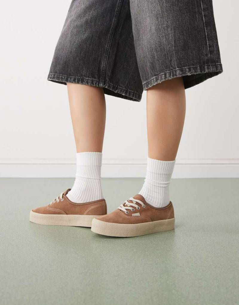 Vans Authentic - Wildleder-Sneaker in Mittelbraun mit Kreppsohle-Brown von Vans