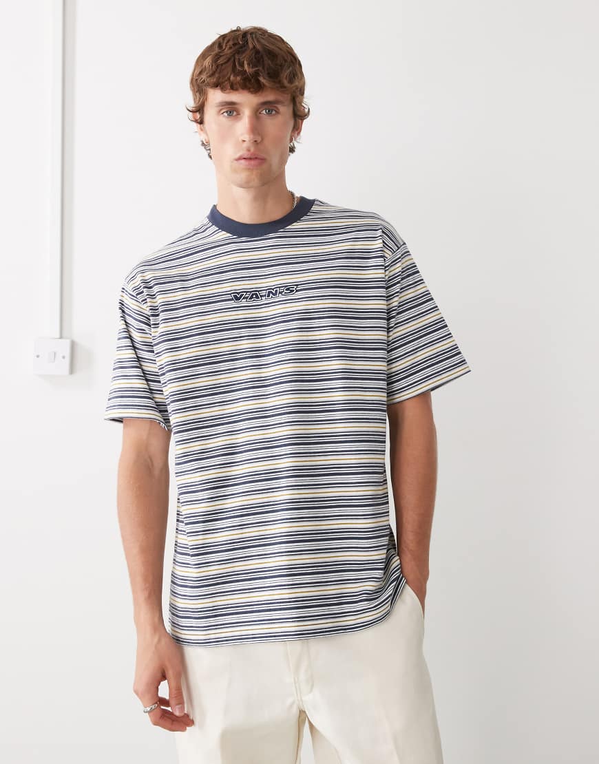 Vans - Cameron - Gestreiftes T-Shirt aus Strickstoff in Marshmallow-Weiß Vans - Cameron - Gestreiftes T-Shirt aus Strickstoff in Marshmallow-Weiß von Vans