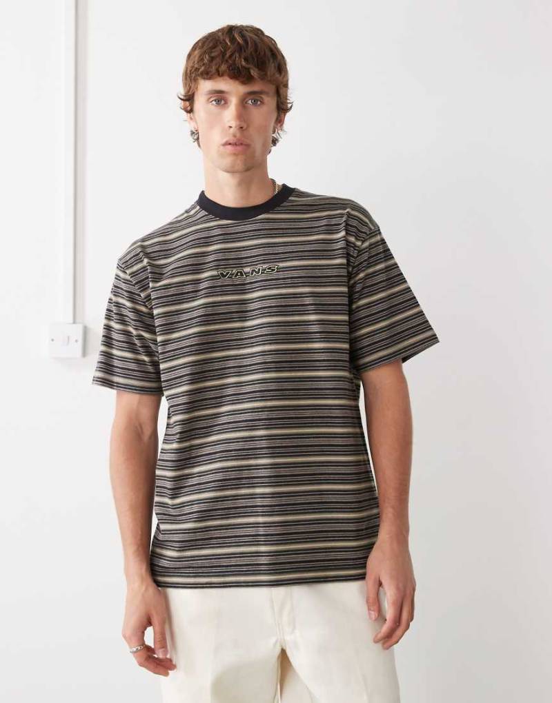 Vans - Cameron - Strick-T-Shirt mit Streifen in Walnussbraun-Brown von Vans