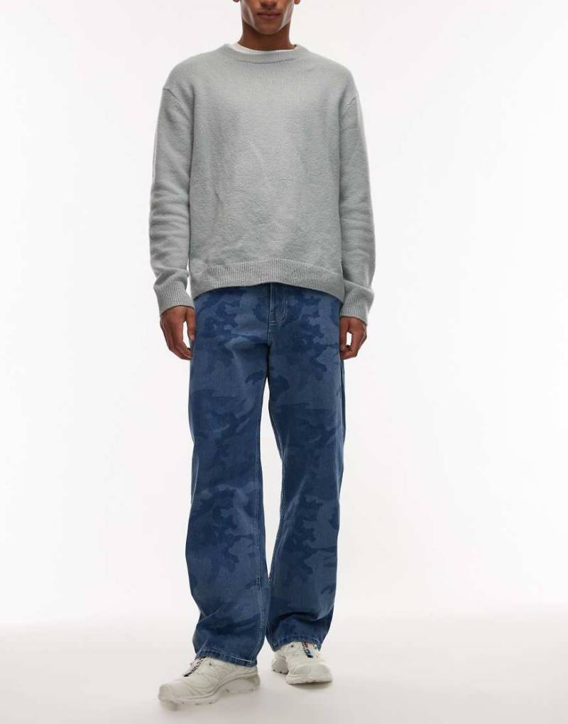 Vans - Check-5 - Lockere Jeans in verwaschenem Blau mit Military-Muster von Vans