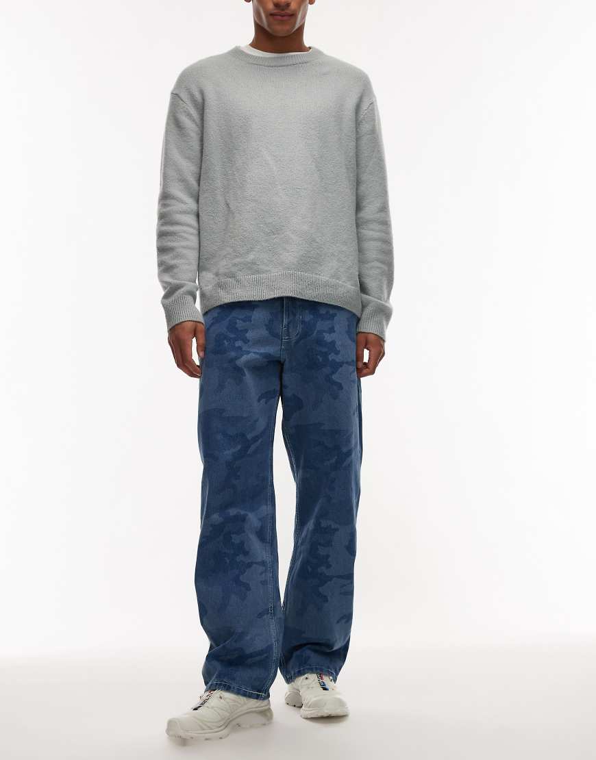 Vans - Check-5 - Lockere Jeans in verwaschenem Blau mit Military-Muster von Vans