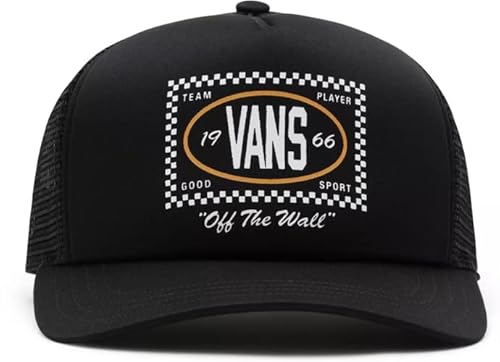 Vans Checkers Baseballkappe, gebogen, Schwarz, Schwarz , One size von Vans