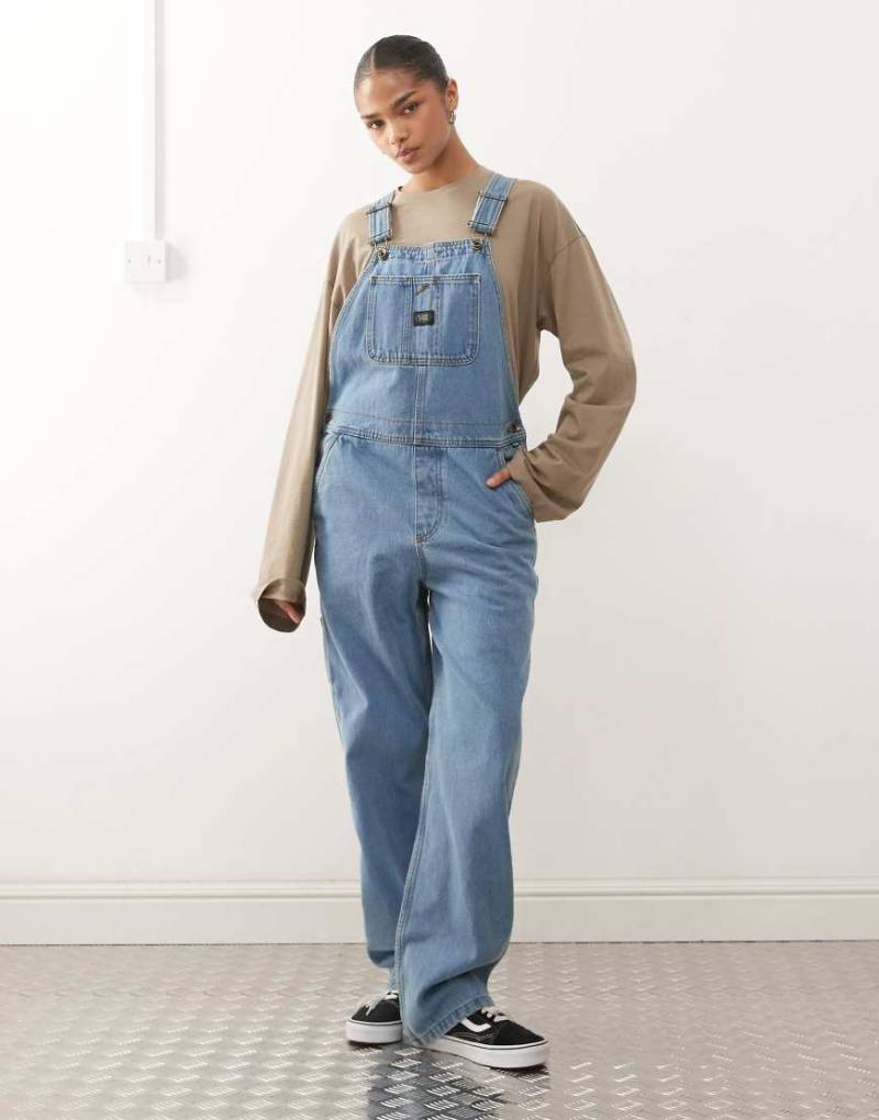 Vans - Chore - Denim-Latzhose in blauer Stone-Waschung von Vans