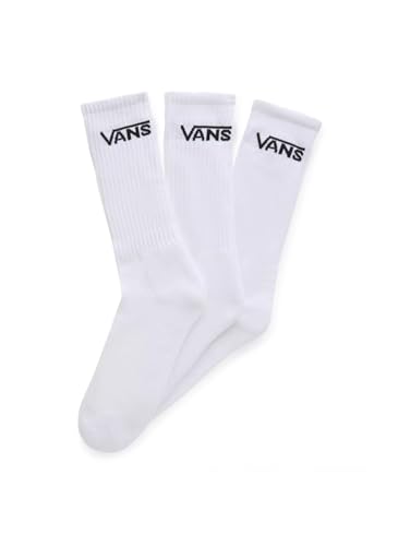 Vans Off The Wall Classic Crew-Socken, 3er-Pack, Größe 38/42, Weiß, weiß, One size von Vans