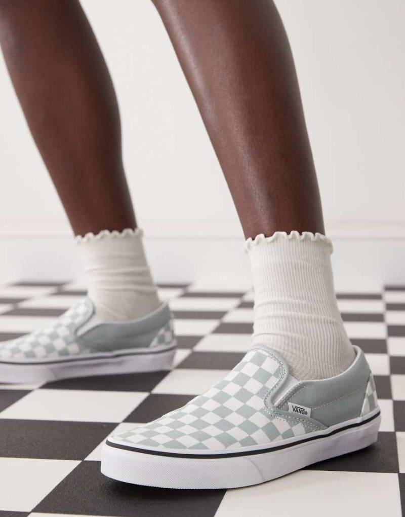 Vans Classic - Slip-On Colour Theory - Sneaker zum Reinschlüpfen in Hellgrau mit Schachbrettmuster von Vans