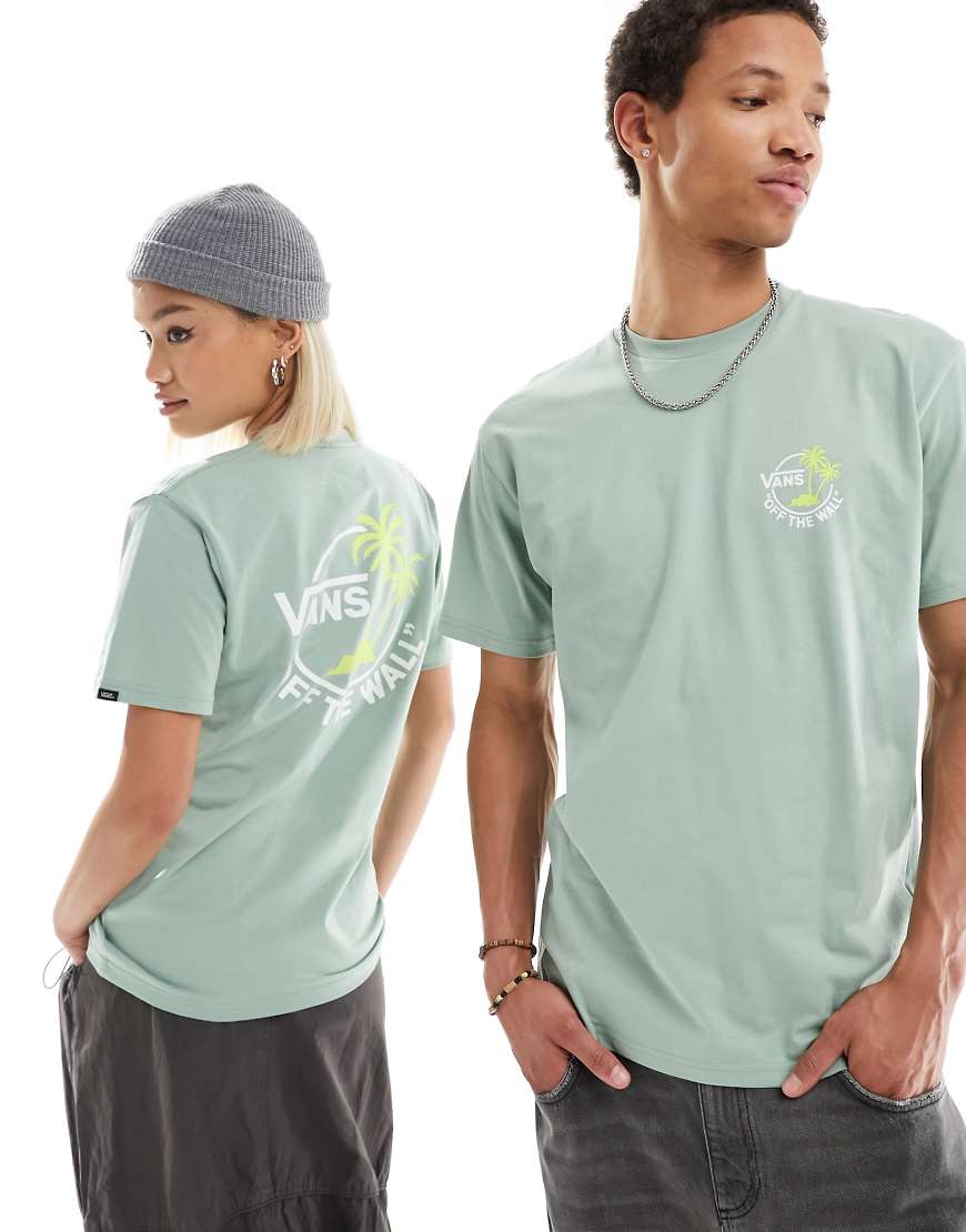 Vans Classic - T-Shirt in Hellgrün mit Zwei-Palmen-Rückenprint Vans Classic - T-Shirt in Hellgrün mit Zwei-Palmen-Rückenprint von Vans
