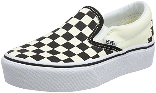 Vans Damen Classic Slip-on Platform Slip On Sneaker, Schwarz (Black and White Checker/White Bww), 36 EU von Vans