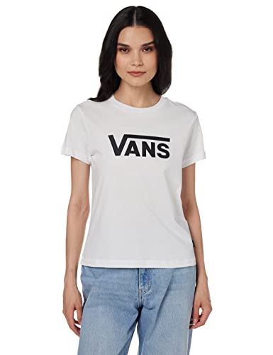 Vans Damen Drop V Ss Crew-b T-Shirt, Weiß-Schwarz, Large von Vans