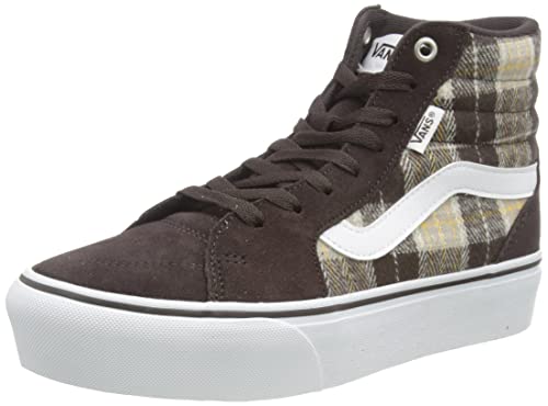 Vans Damen Filmore Hi Platform Sneaker, Plaid Mix Brown/White, 35 EU von Vans