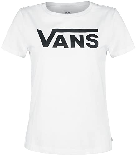 Vans Damen Flying V Crew T-Shirt, Weiß (White Black), 10 (Herstellergröße: Medium) von Vans