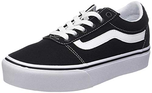 Vans Damen Ward Platform Canvas Sneaker, Schwarz Canvas Black White 187, 38.5 EU von Vans