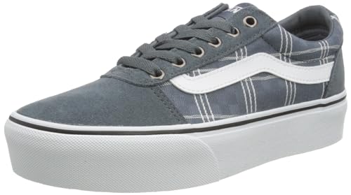 Vans Damen Ward Platform Sneaker, Plaid Block Dark Slate, 39 EU von Vans