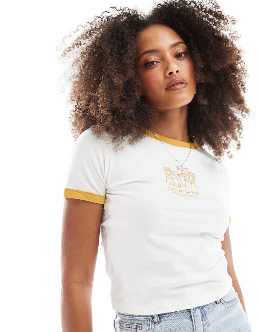 Vans - De la Vans - Ringer-T-Shirt in Marshmallow-Weiß Vans - De la Vans - Ringer-T-Shirt in Marshmallow-Weiß von Vans