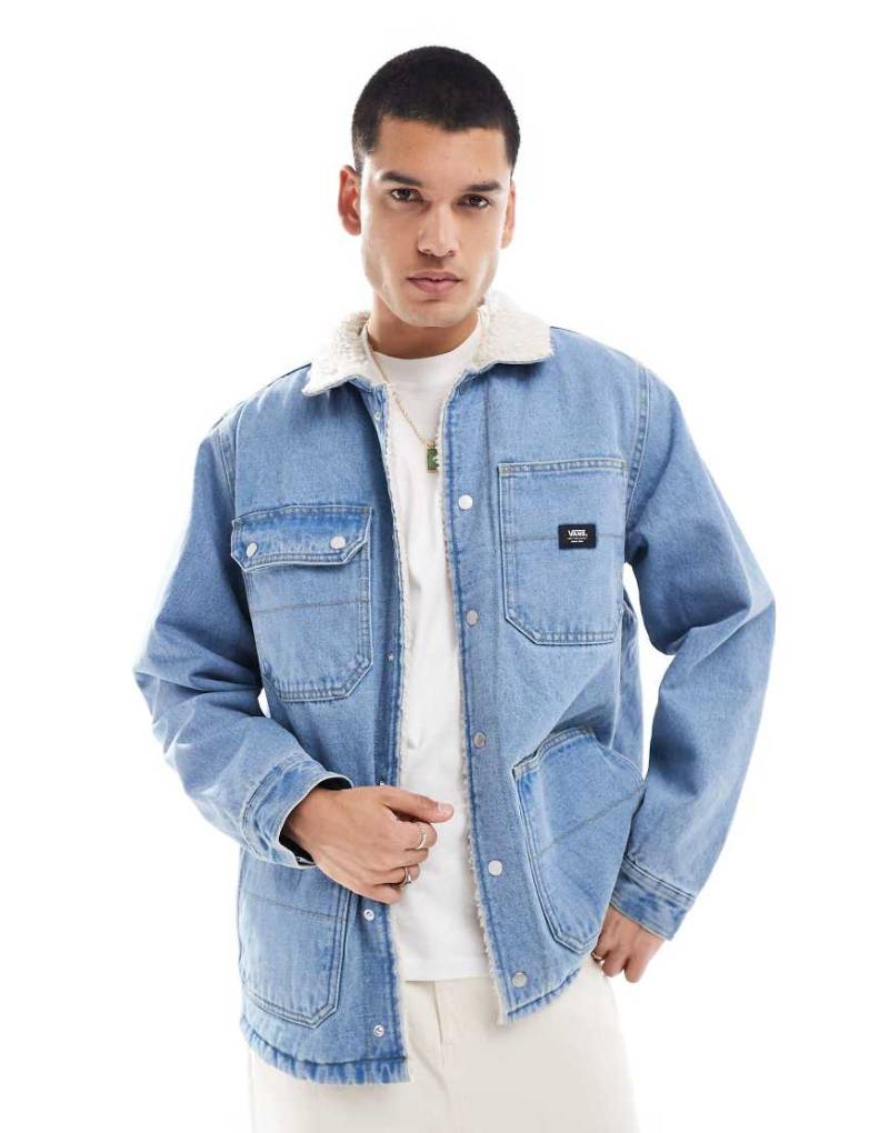 Vans - Drill Chore - Jeansjacke in verwaschenem Blau mit Sherpa-Futter von Vans
