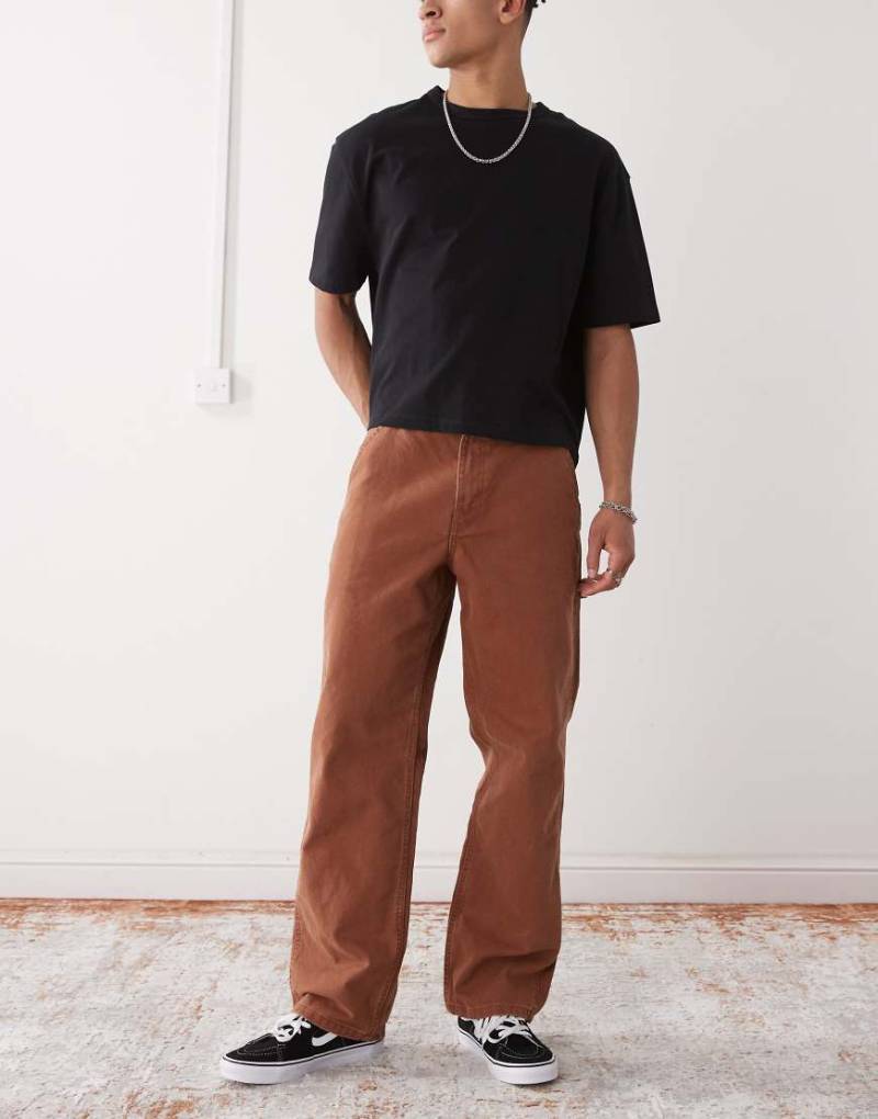 Vans - Drill Chore - Loose Fit Carpenter-Hose in Mittelbraun mit Vintage-Waschung von Vans