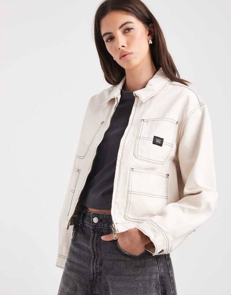 Vans - Emily - Kastige Workwear-Jacke in Natural Seed-Neutral von Vans