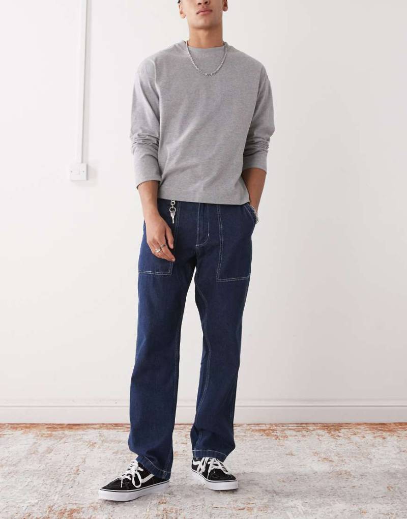 Vans - Fatigue - Schmal zulaufende Loose Fit Denim-Jeans in Dunkelblau von Vans
