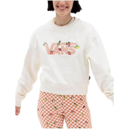 Vans Fruit Checkerboard Crop Sweatshirt, beige, L Kurz von Vans