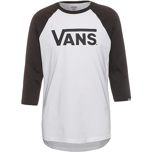 Vans Herren Classic Raglan T-Shirt, Weiß-schwarz, S von Vans