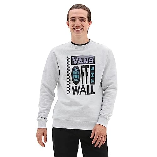 Vans Herren Global Stack Crew Sweatshirt, Weiß Heather, M von Vans