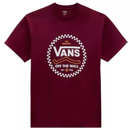 Vans Herren Rundes T-Shirt, Burgunderfarben, L von Vans