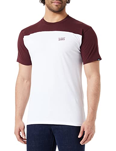 Vans Herren Script Crew Block Ss T-Shirt, White-Port Royale, XS von Vans