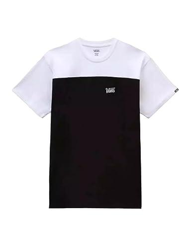 Vans Herren Script Crew Block Ss T-Shirt, Schwarz-weiß, L von Vans