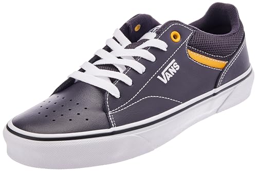 Vans Herren Seldan Sneaker, Leather Mesh Charcoal/Yellow, 39 EU von Vans