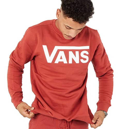 Vans Herren-Sweatshirt mit Rundhalsausschnitt, Classic II, Rot, Code VN0A456ASQ6, rot / weiß, L von Vans