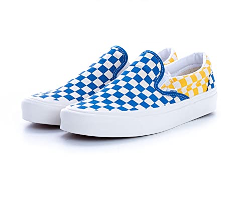 Vans Herren UA Classic Slip-On 9, Blue/Yellow/Og Checker, 42.5 EU von Vans