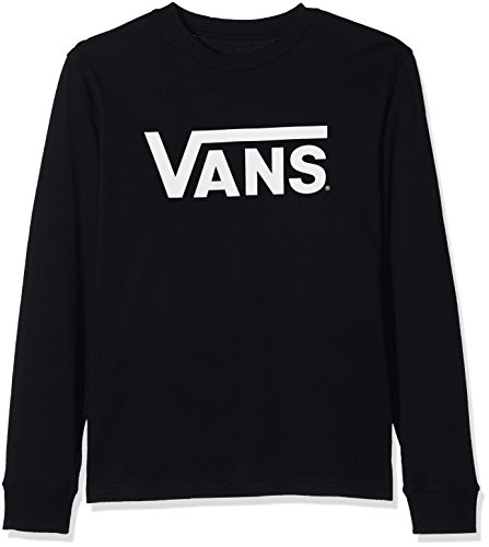 Vans Jungen Classic Ls S T-Shirt, Weiß (Black White), Large von Vans