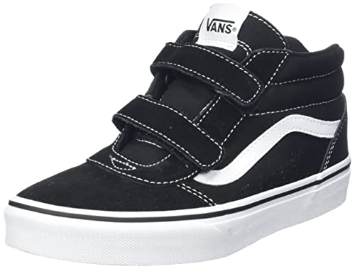 Vans Unisex Kinder Ward Mid V Sneaker, Veloursleder-Leinwand schwarz weiß, 18 EU von Vans