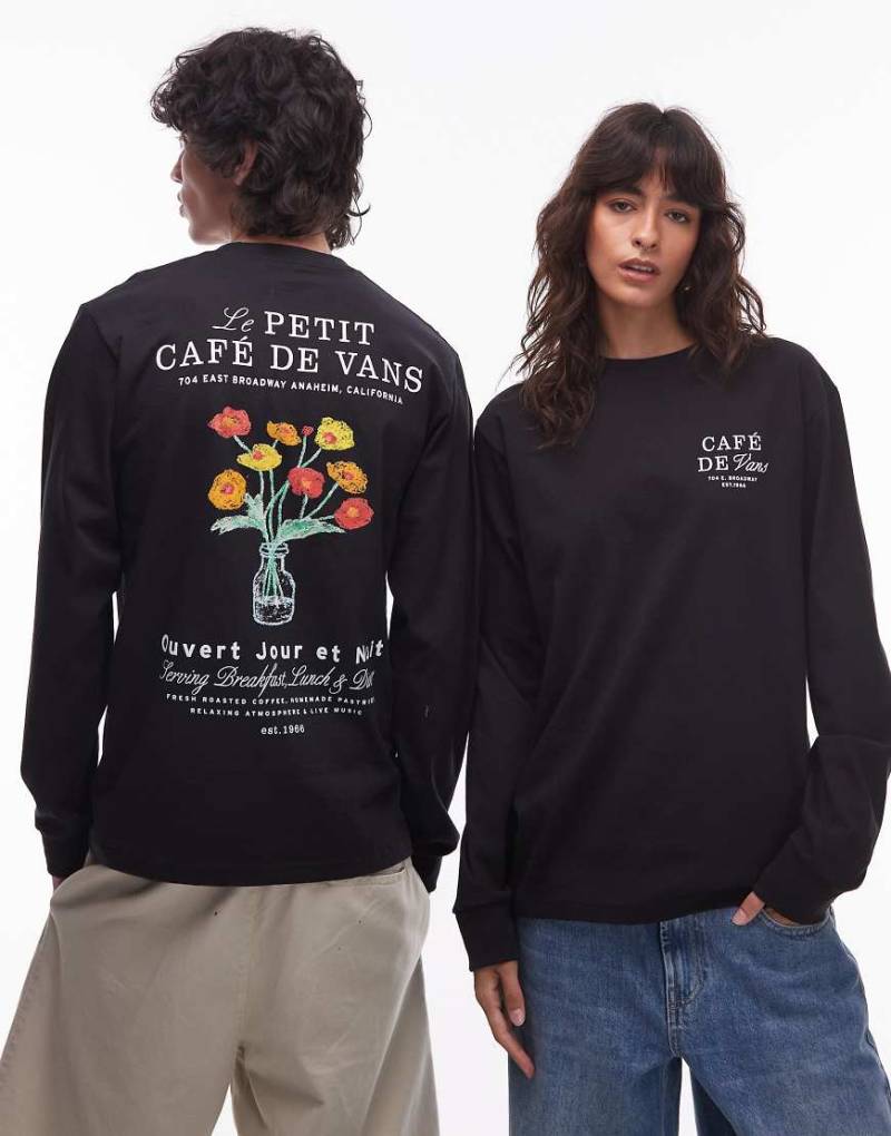 Vans - Langärmliges Shirt in Schwarz mit „Café de Vans"-Rückenprint von Vans