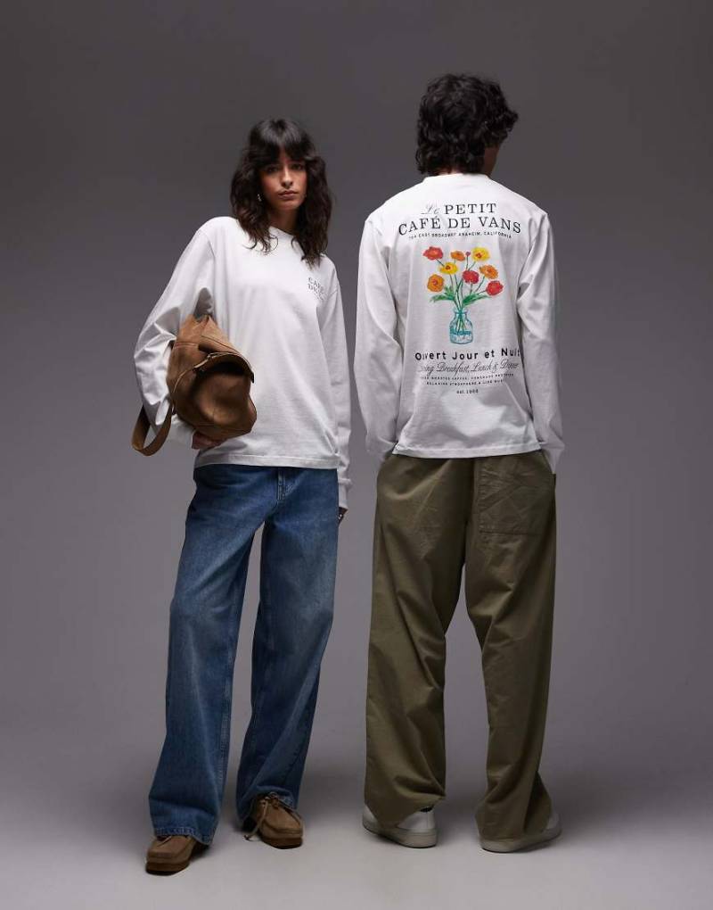 Vans - Langärmliges Shirt in Weiß mit „Café de Vans"-Rückenprint von Vans