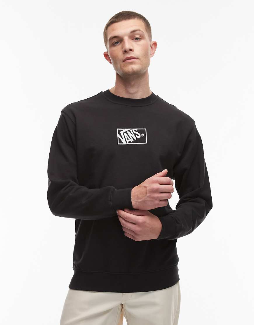 Vans - Locker geschnittenes Sweatshirt in Schwarz mit mittigem Box-Logo im Colourblock-Design von Vans