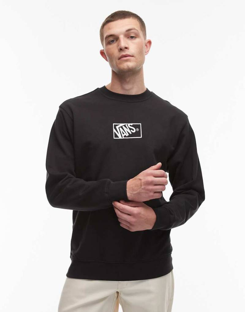 Vans - Locker geschnittenes Sweatshirt in Schwarz mit mittigem Box-Logo im Colourblock-Design von Vans