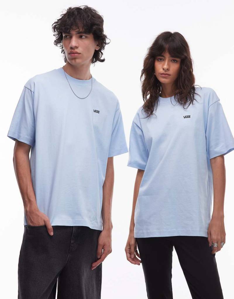 Vans - Locker geschnittenes T-Shirt in Hellblau mit Logo auf der linken Brustseite von Vans