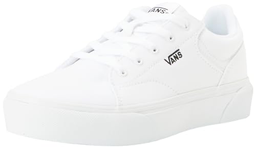 Vans Seldan Platform Sneaker, Canvas White/Black, 32.5 EU von Vans