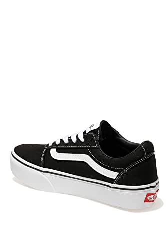 Vans Ward Platform Canvas Sneaker, Leinwand Schwarz Weiß, 33 EU von Vans